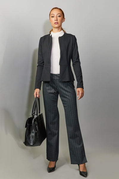 Women' Business Cameron Pant - Charcoal Pin Stripe NORA GARDNER | OFFICIAL STORE for work and office
