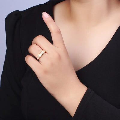 Women' Business Baguette Bar Ring - Gold NORA GARDNER | OFFICIAL STORE for work and office