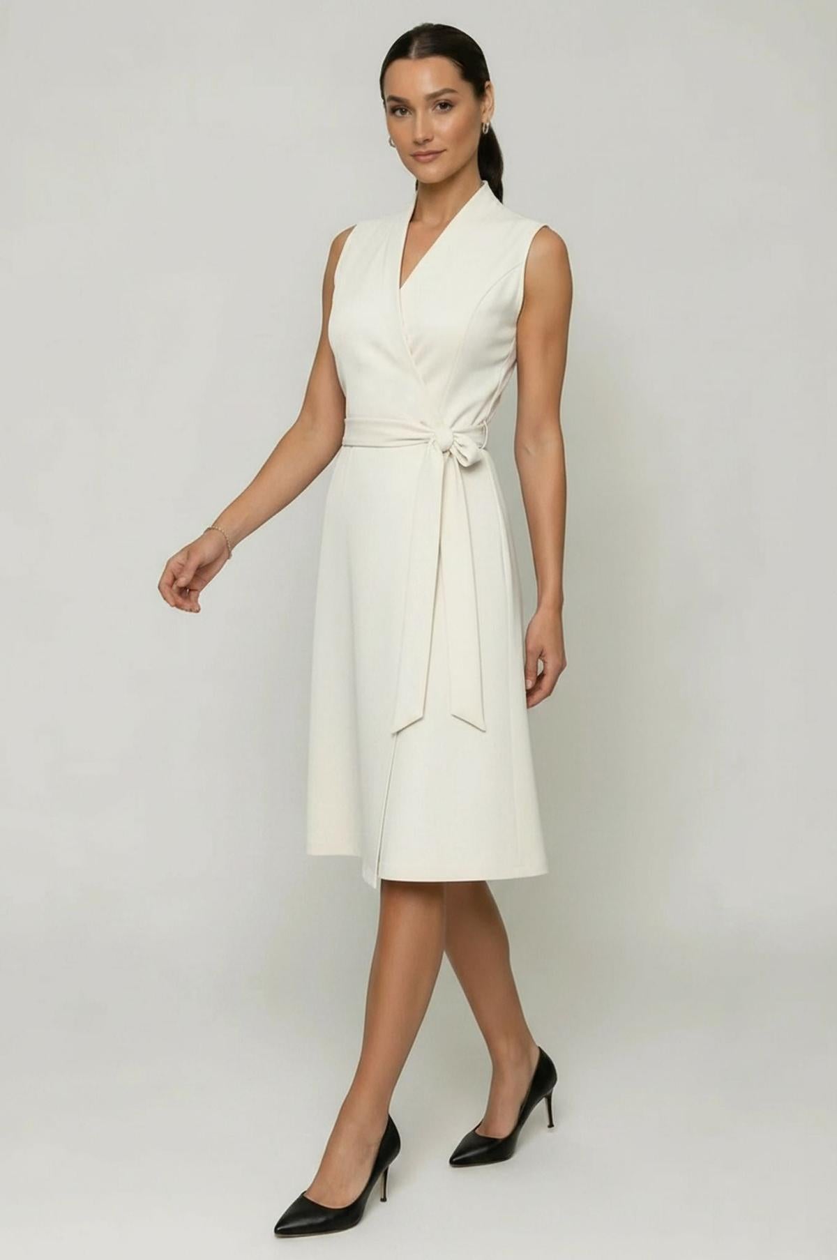 Sienna Wrap Dress | White | Workwear Dress
