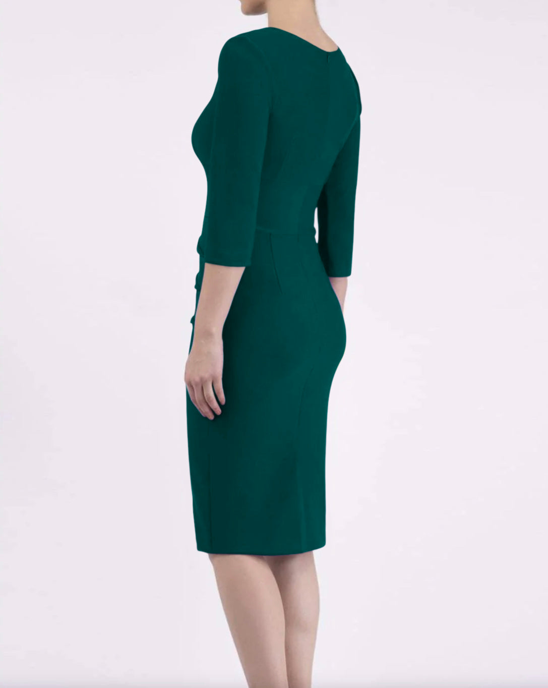 Women' Business Daphne 3/4 Sleeve Dress - Forest Green NORA GARDNER | OFFICIAL STORE for work and office