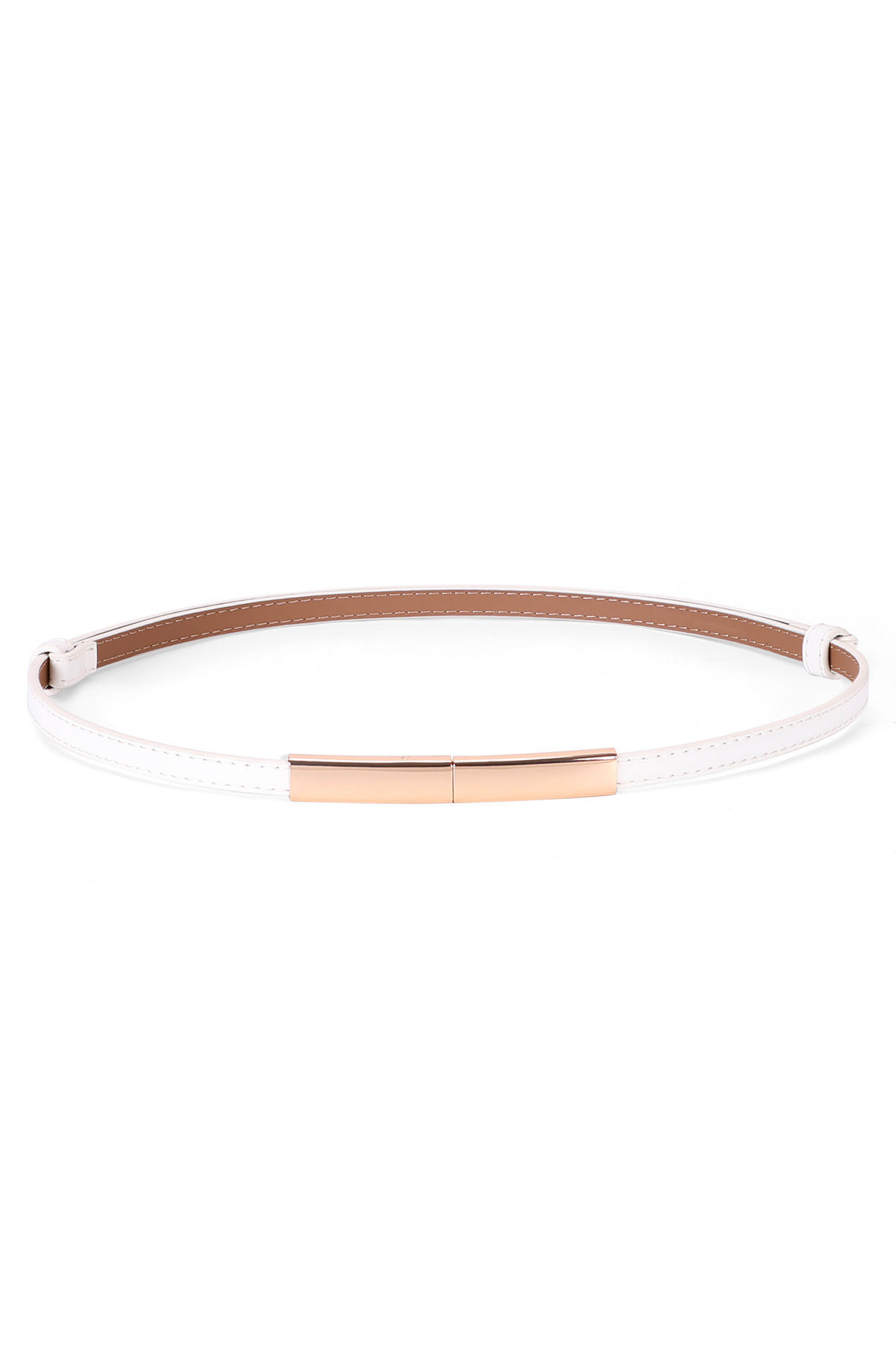 Women's Ingot Smart Belt in White Leather | Nora Gardner