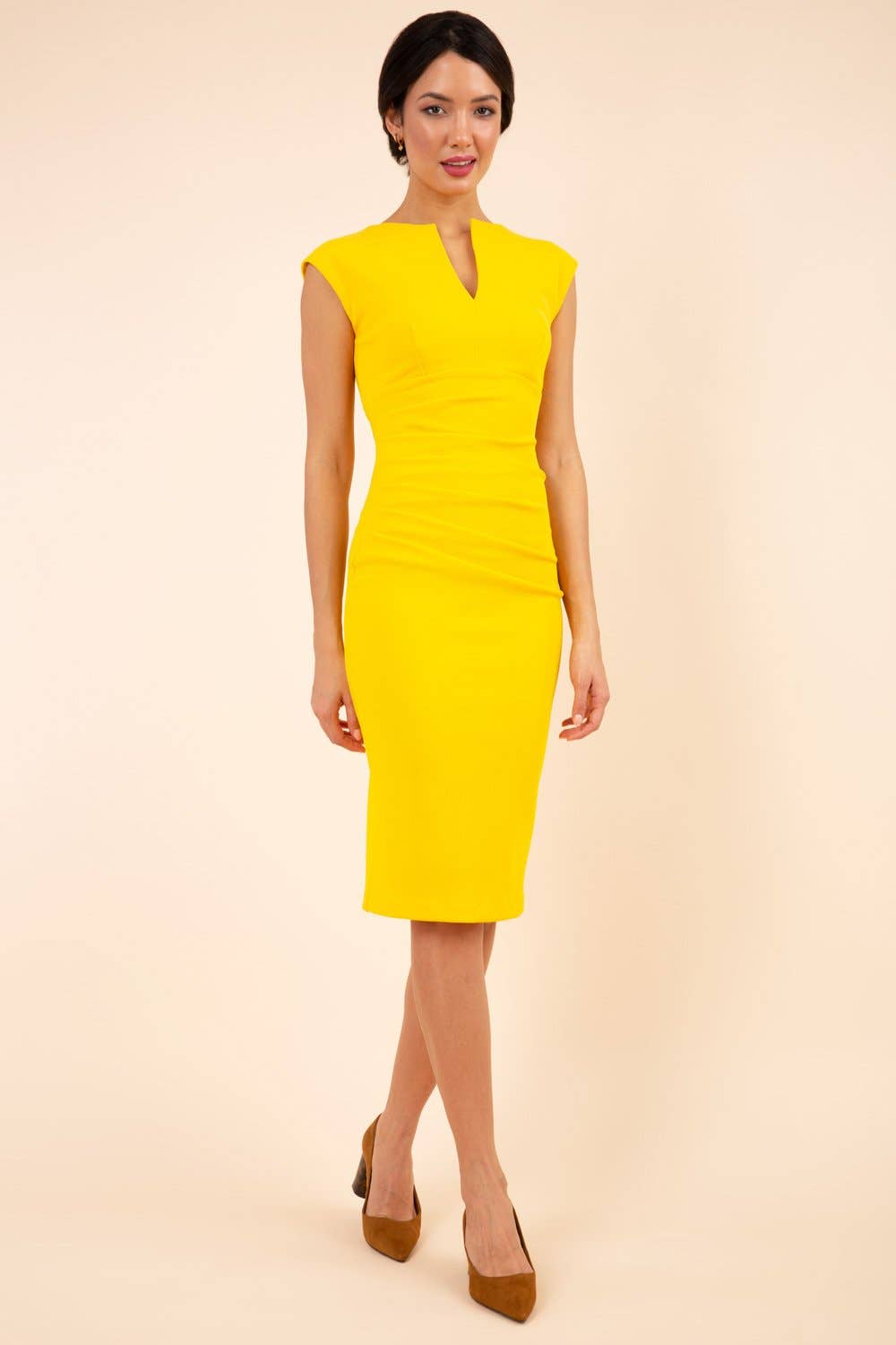 Women' Business Shira Dress - Saffron Yellow NORA GARDNER | OFFICIAL STORE for work and office