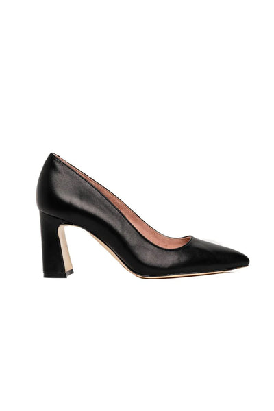 Women' Business Leather Block Heel Pump - Black NORA GARDNER | OFFICIAL STORE for work and office
