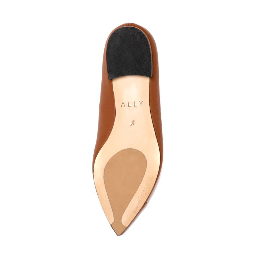 Women' Business Leather Flat - Courageous Caramel NORA GARDNER | OFFICIAL STORE for work and office