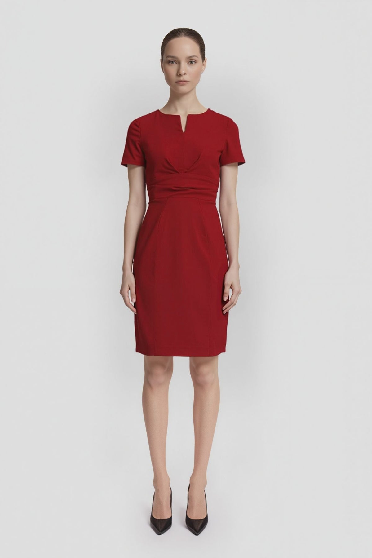 Andry Sheath Dress in Venetian Red | Women's Office & TV Wear