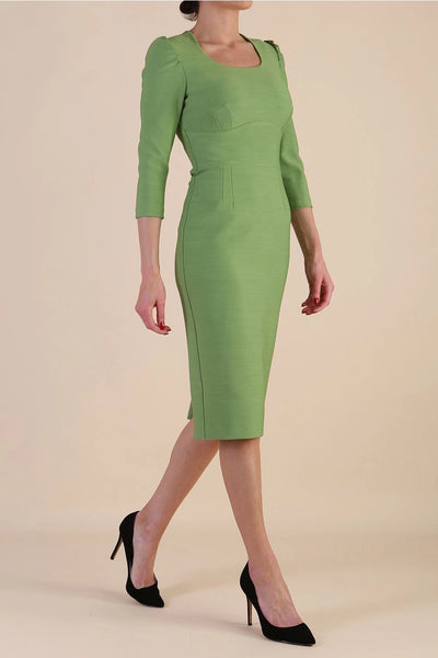 Women' Business Aurelia Dress - Citrus Green NORA GARDNER | OFFICIAL STORE for work and office