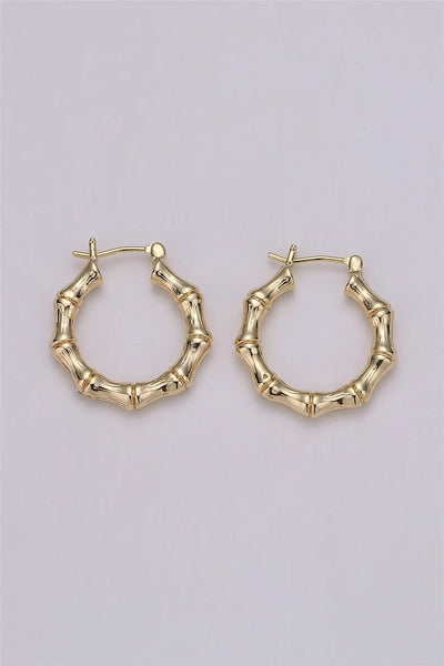 Macy's 10k Gold Hoop Earrings, Small Bamboo | CoolSprings Galleria