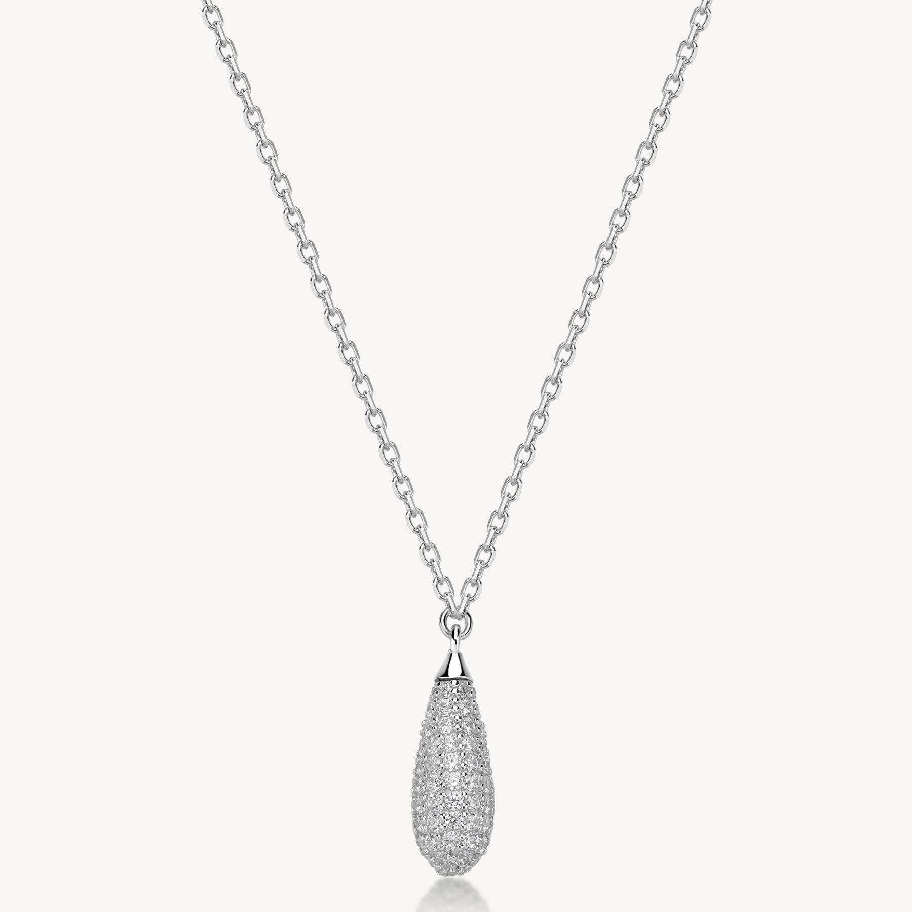 Fancy Drop Necklace - Silver