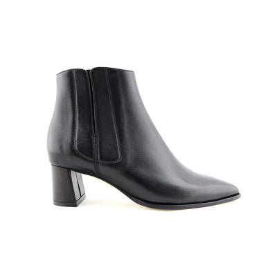 Women' Business Black Calf Leather Lower Block Ankle Boot NORA GARDNER | OFFICIAL STORE for work and office