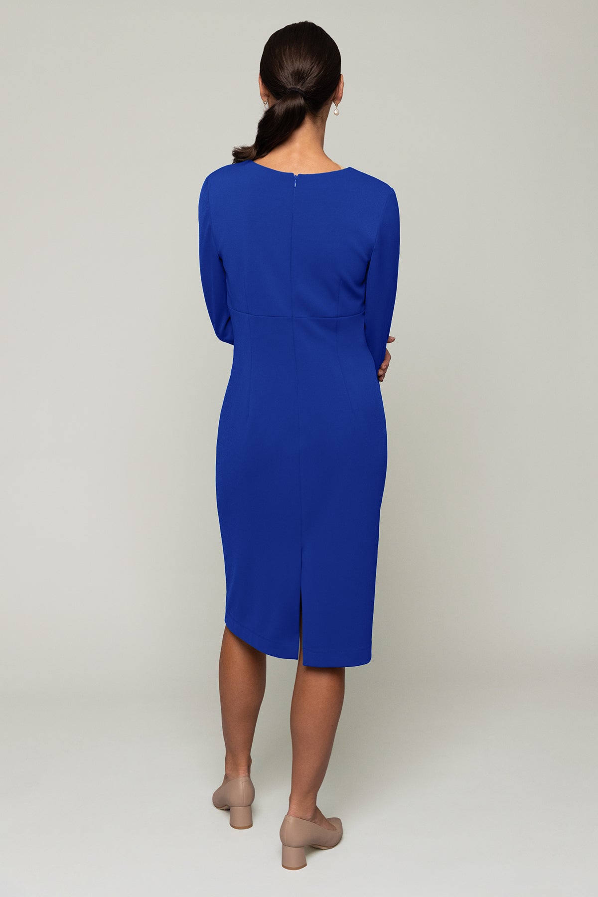 long work dress royal blue work dress long sleeve work dress Nora Gardner