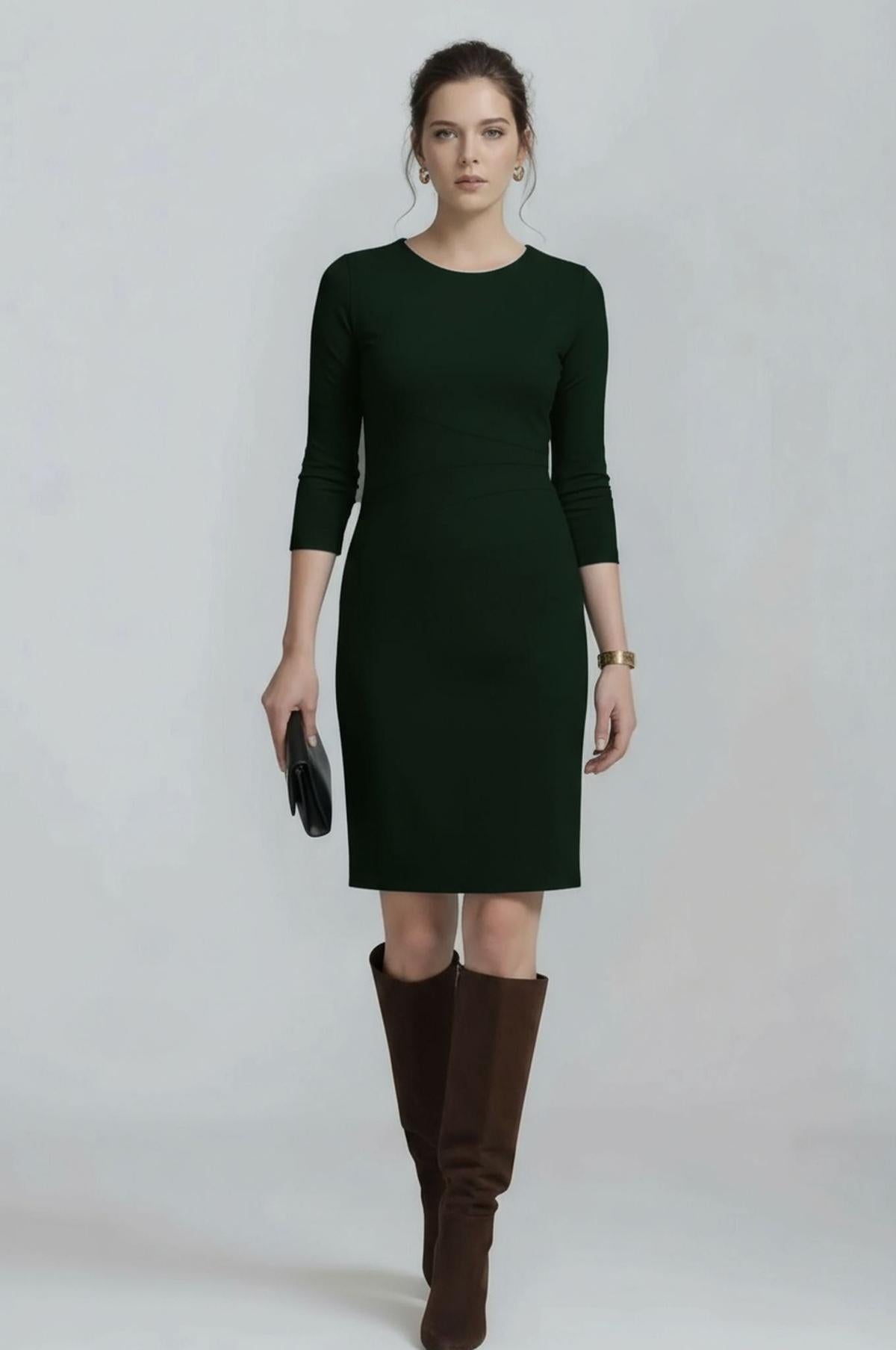 Lydia Dress in Forest Green | Women's Office Wear