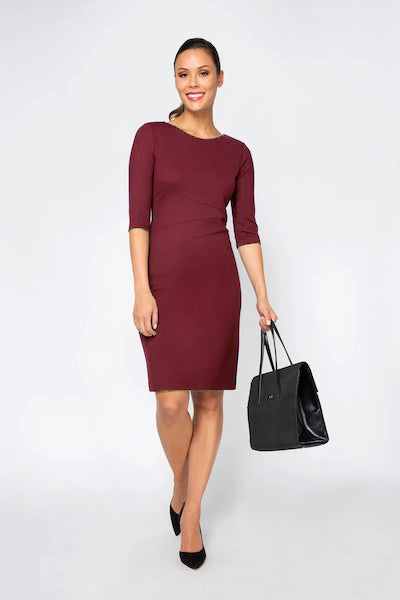 Women' Business Lydia Dress - Burgundy NORA GARDNER | OFFICIAL STORE for work and office