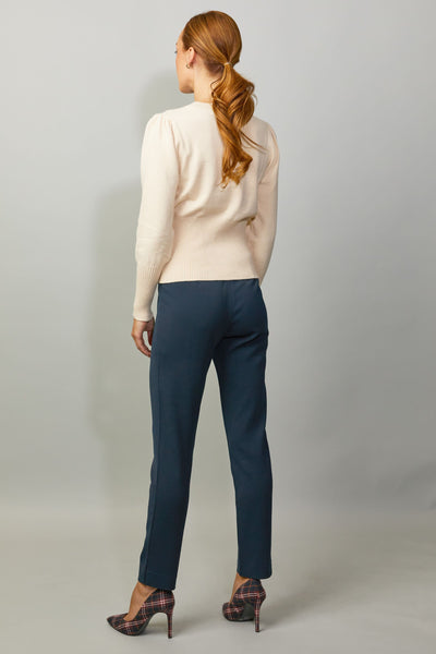 Sierra Puff Sleeve Ribbed Sweater - Cream