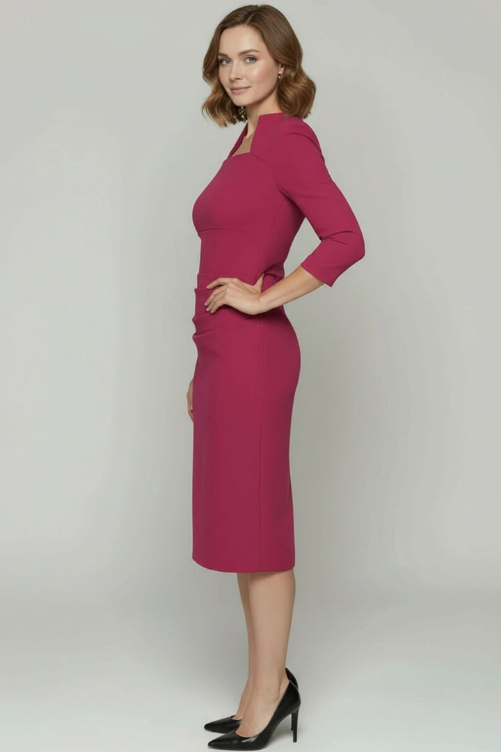 ladies grey dresses Gray Pleated Wool Dress, Midi Dress Women 3128 – Xiaolizi