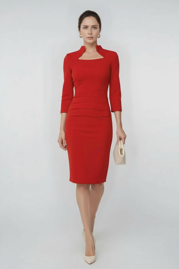 Women's Plaza Professional Dress | Scarlet Red