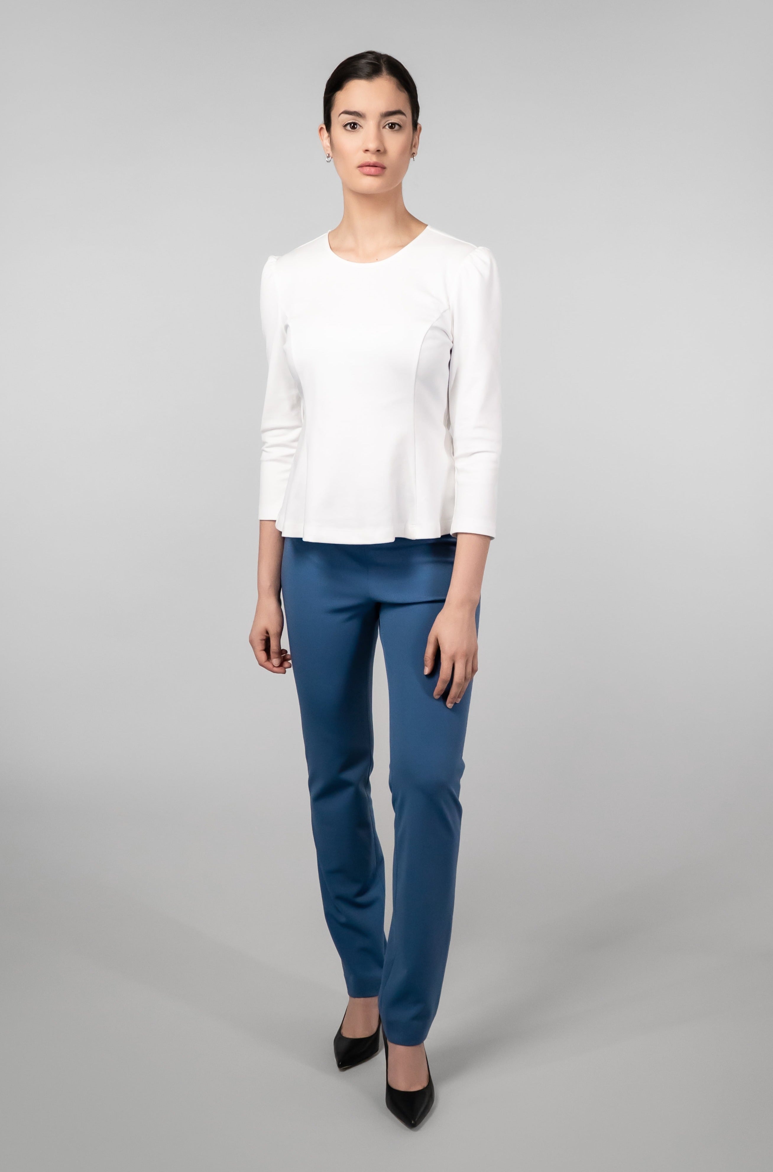 Round Neck Top - White