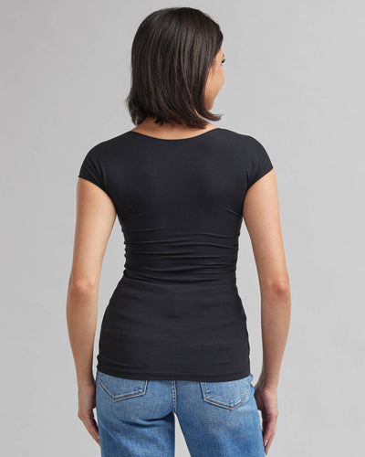 Black top Black scoop neck top Nora Gardner 