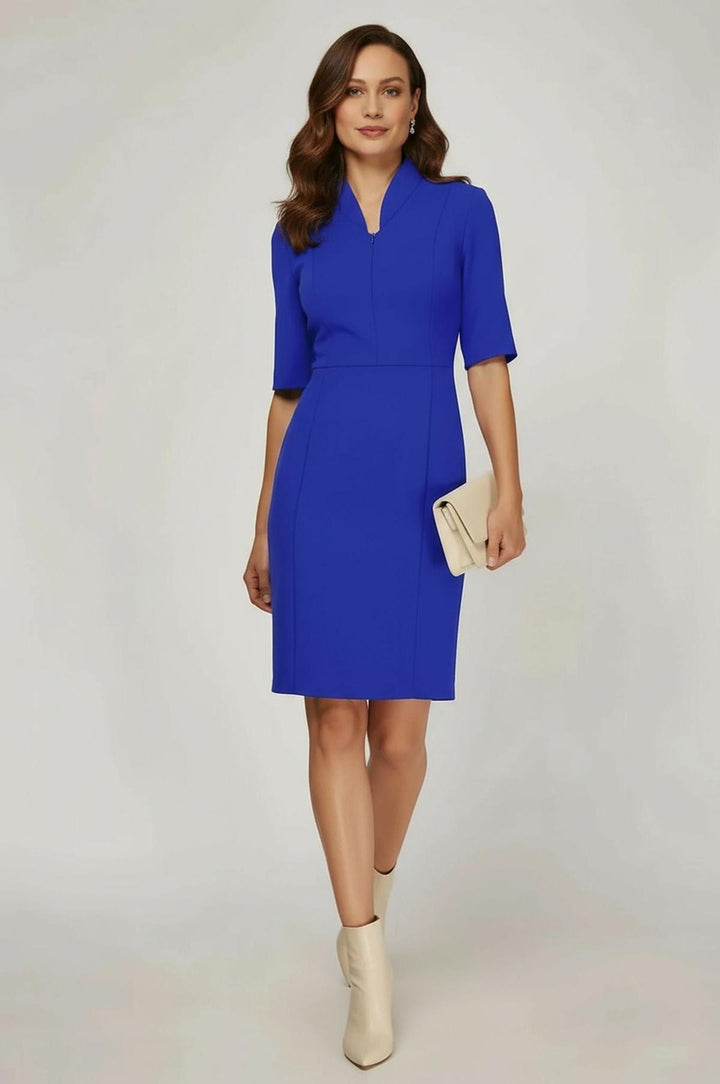 blue professional dress Simple A Line Deep V Neck Royal Long Prom with Split PSK466 US12 / Custom Color a stunning option for both evening dresses and formal dresses Inspire Chic Women's A Line