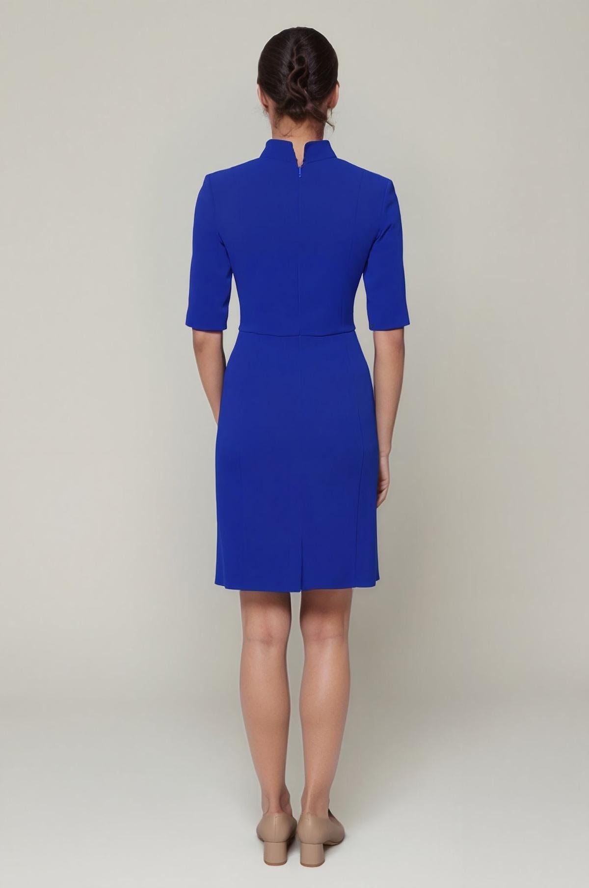short electric blue dress Sleeved Evelyn Dress | Electric Blue | Blue Dress