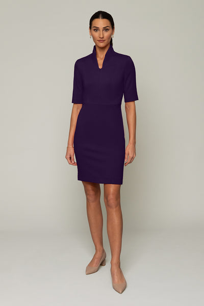 Sleeved Evelyn Dress | Purple | Business Attire