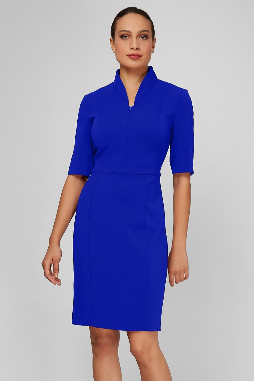 Sleeved Evelyn Dress - Electric Blue