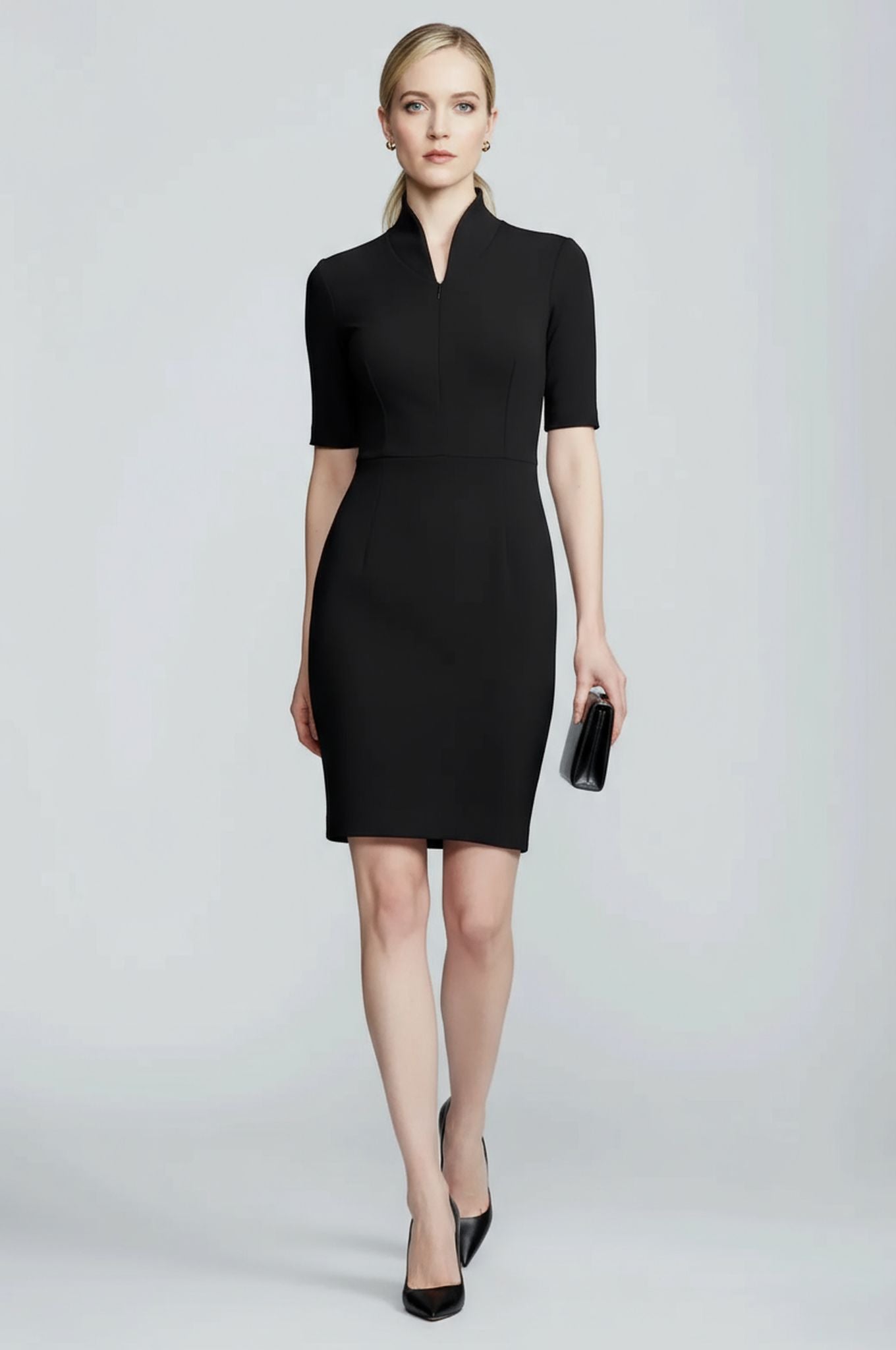 Sleeved Evelyn Dress - Black