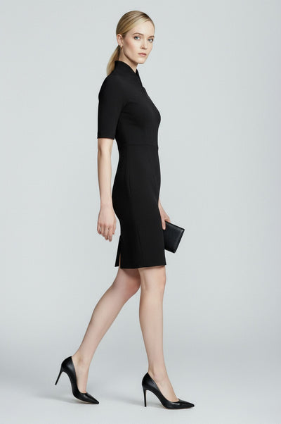 Sleeved Evelyn Dress - Black