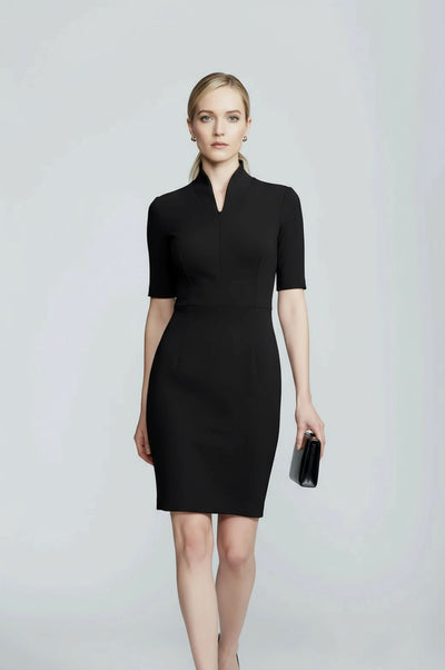 Sleeved Evelyn Dress - Black