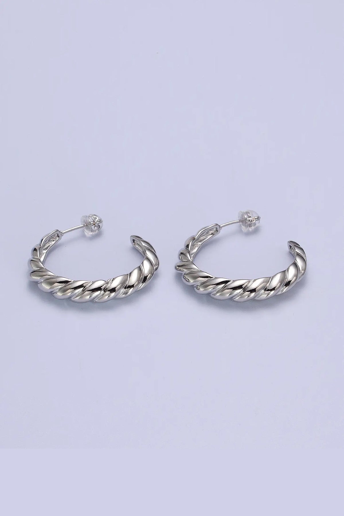 Women' Business Twisted Hoop Earrings - Silver NORA GARDNER | OFFICIAL STORE for work and office