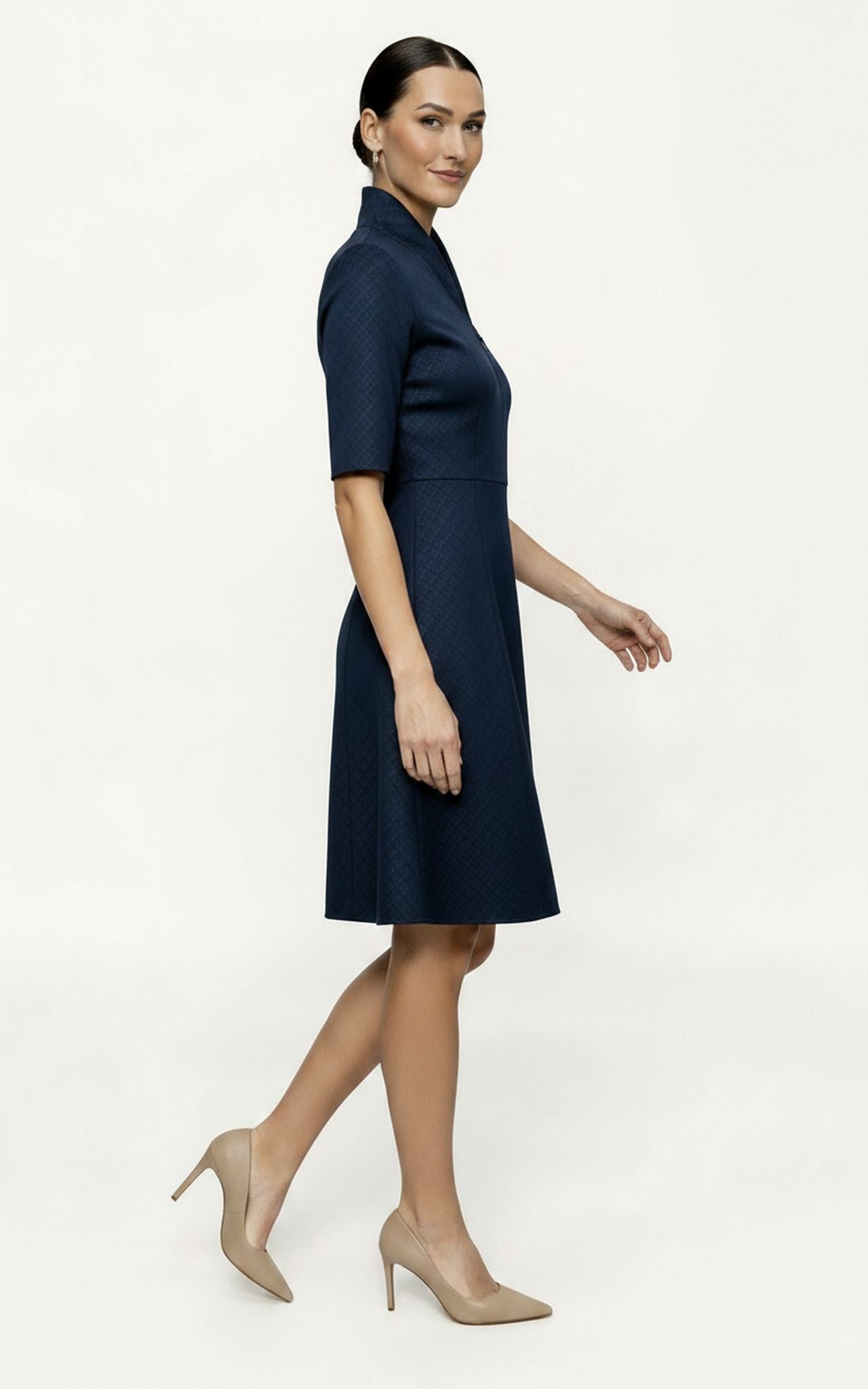 Women's Work Dress Evelyn | Navy Jacquard
