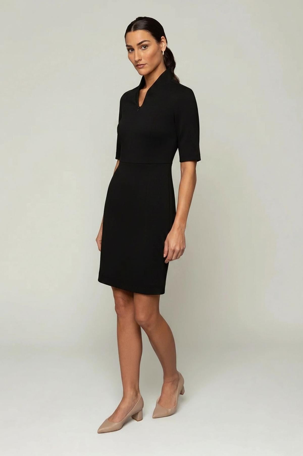 black business dress women Sleeved Evelyn Sheath – | Women's Formal Workwear Size:6-9 month Wing Collar Formal Dress prairie-styles a line silhouette