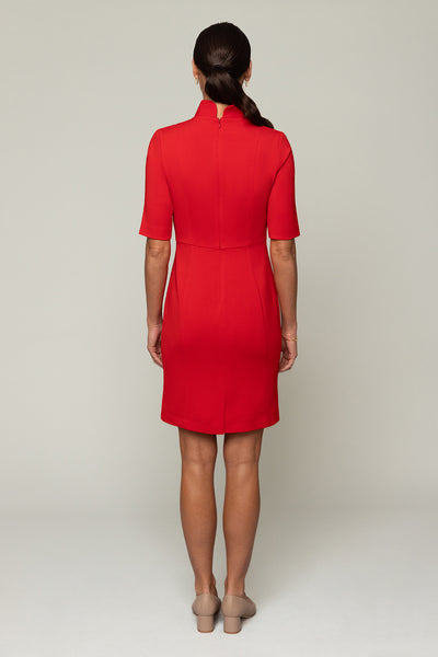 Sleeved Evelyn Dress - Power Red