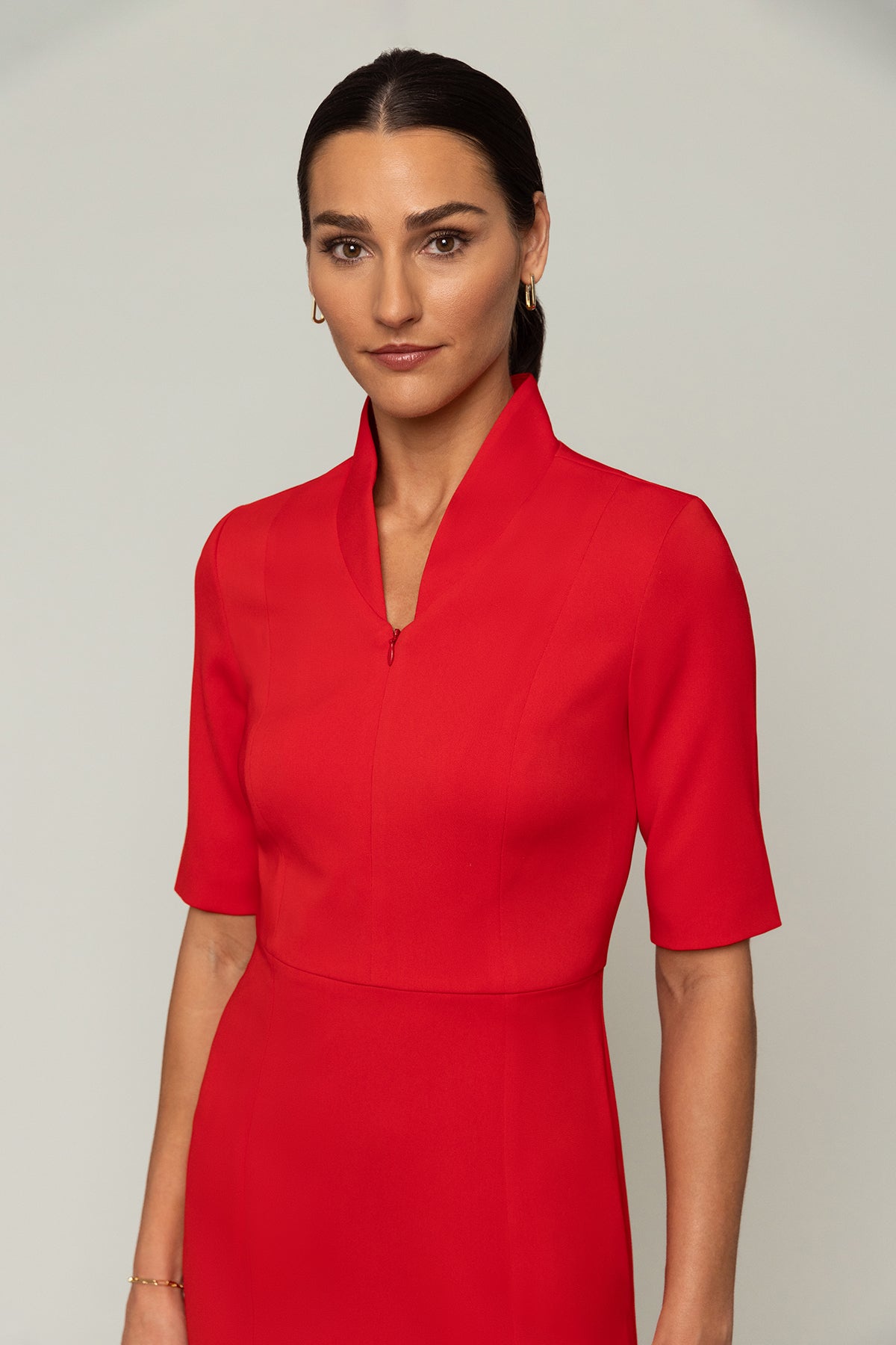 Women' Business Sleeved Evelyn Dress - Power Red NORA GARDNER | OFFICIAL STORE for work and office