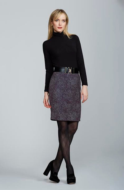 Women' Business Chelsea Skirt - Merlot and White Tweed NORA GARDNER | OFFICIAL STORE for work and office