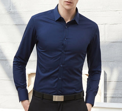 Women' Business Men's Navy Slim Fit Shirt NORA GARDNER | OFFICIAL STORE for work and office