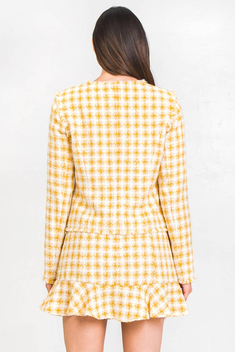 Women's Boucle Jacket in Yellow | Nora Gardner