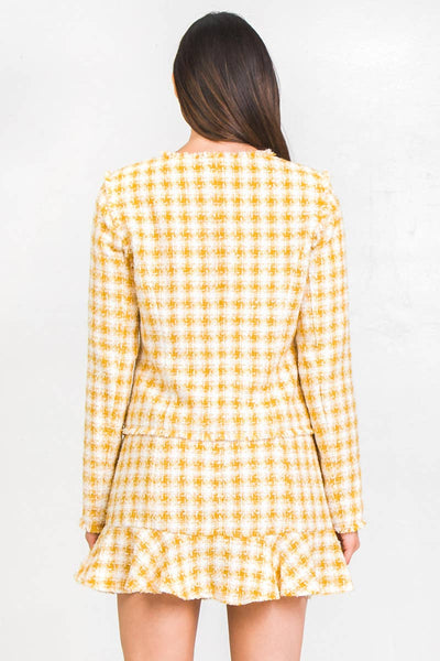 Women's Boucle Jacket in Yellow | Nora Gardner