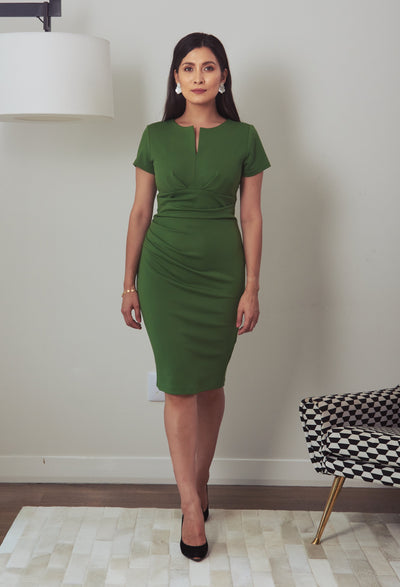 Women's Donna Dress In Vineyard Green Dress For Work  | Nora Gardner