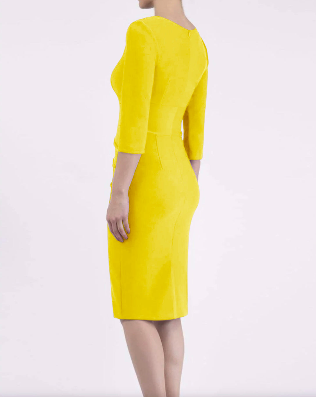 Women' Business Daphne 3/4 Sleeve Dress - Blazing Yellow NORA GARDNER | OFFICIAL STORE for work and office