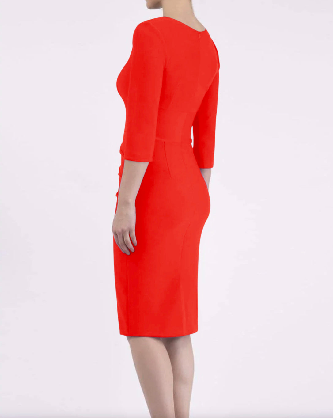 Women' Business Daphne 3/4 Sleeve Dress - Scarlet Red NORA GARDNER | OFFICIAL STORE for work and office