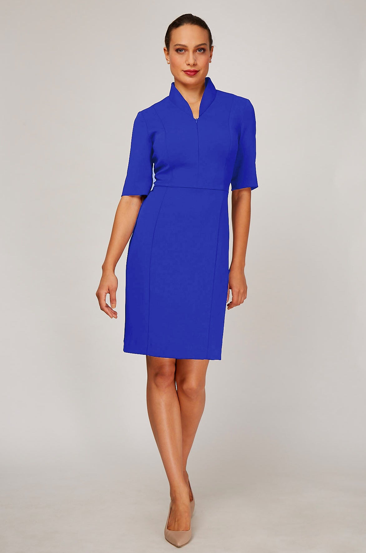 Sleeved Evelyn Dress - Royal Blue
