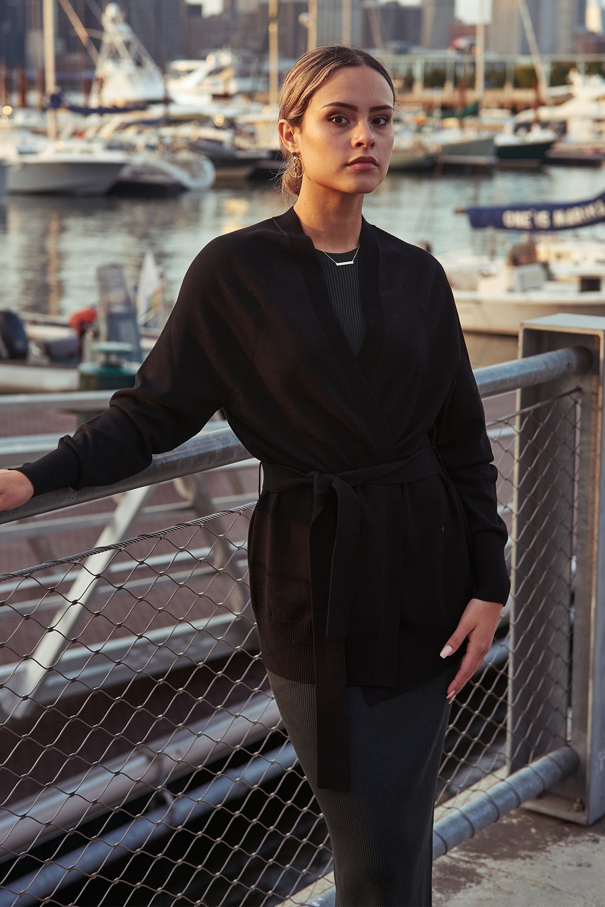Women' Business Harper Cardigan With Belt - Navy NORA GARDNER | OFFICIAL STORE for work and office
