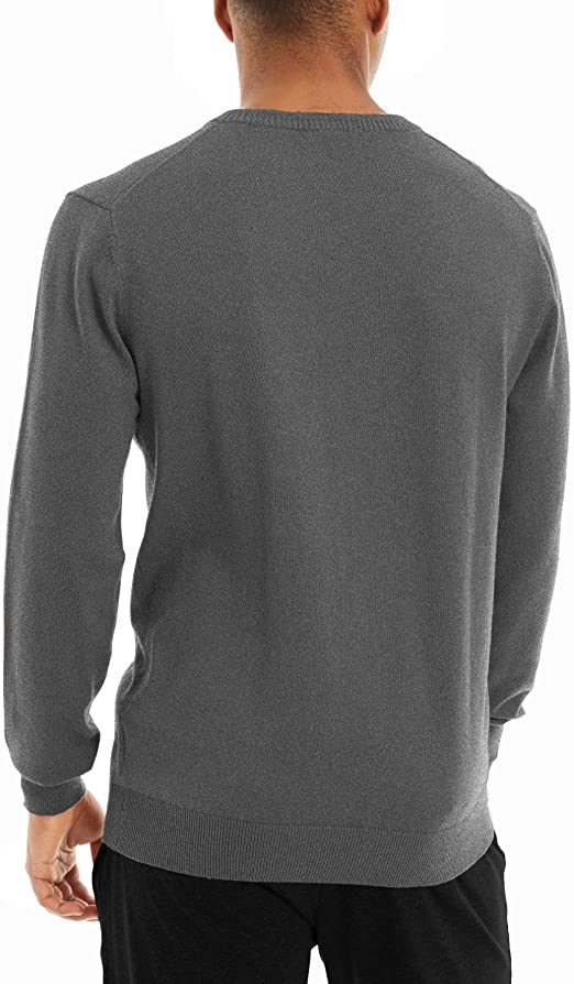 Men's Grey V-Neck Pullover Sweater