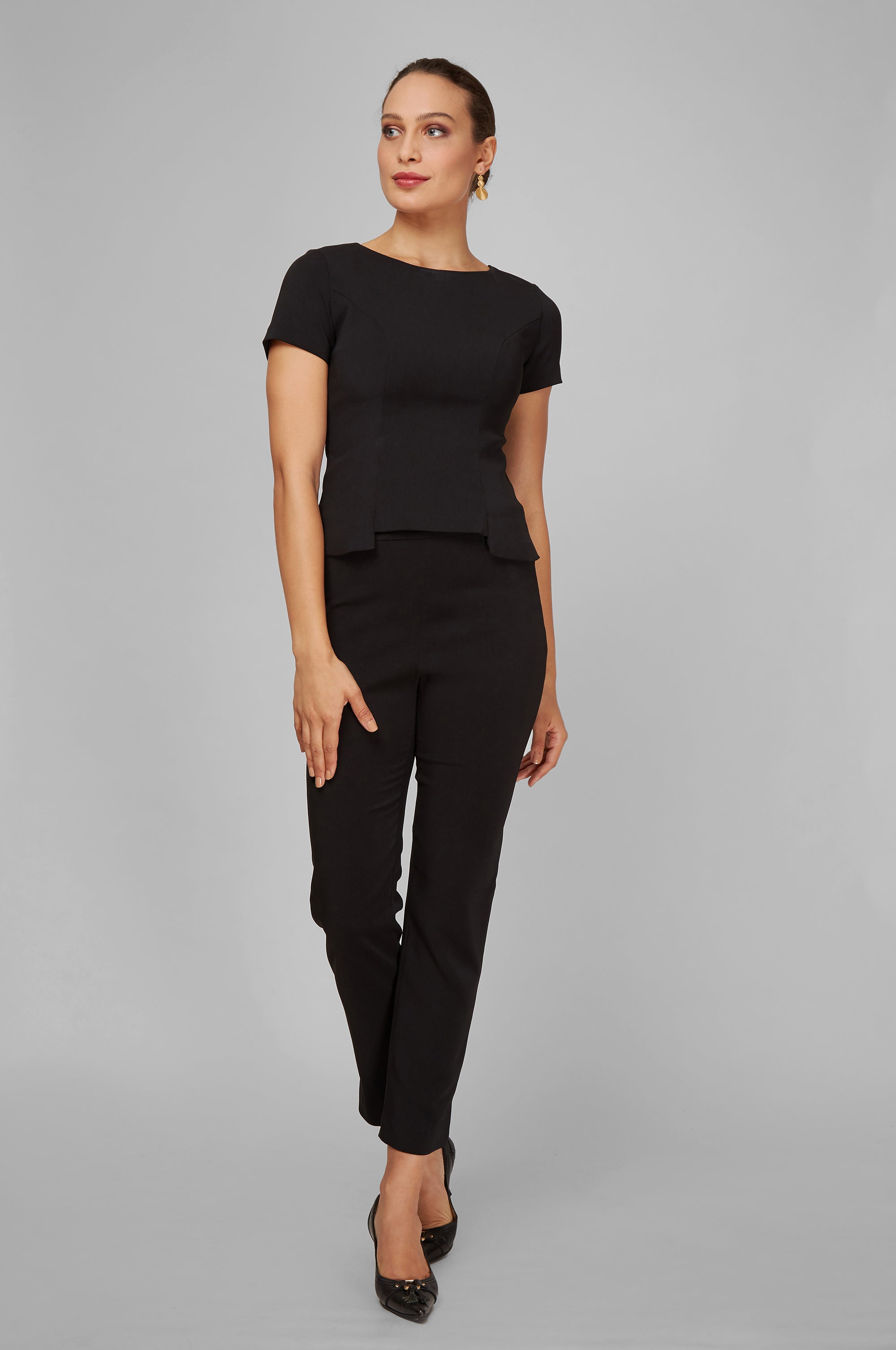 Professional Women's Chelsea Top in Black Workwear  | Nora Gardner
