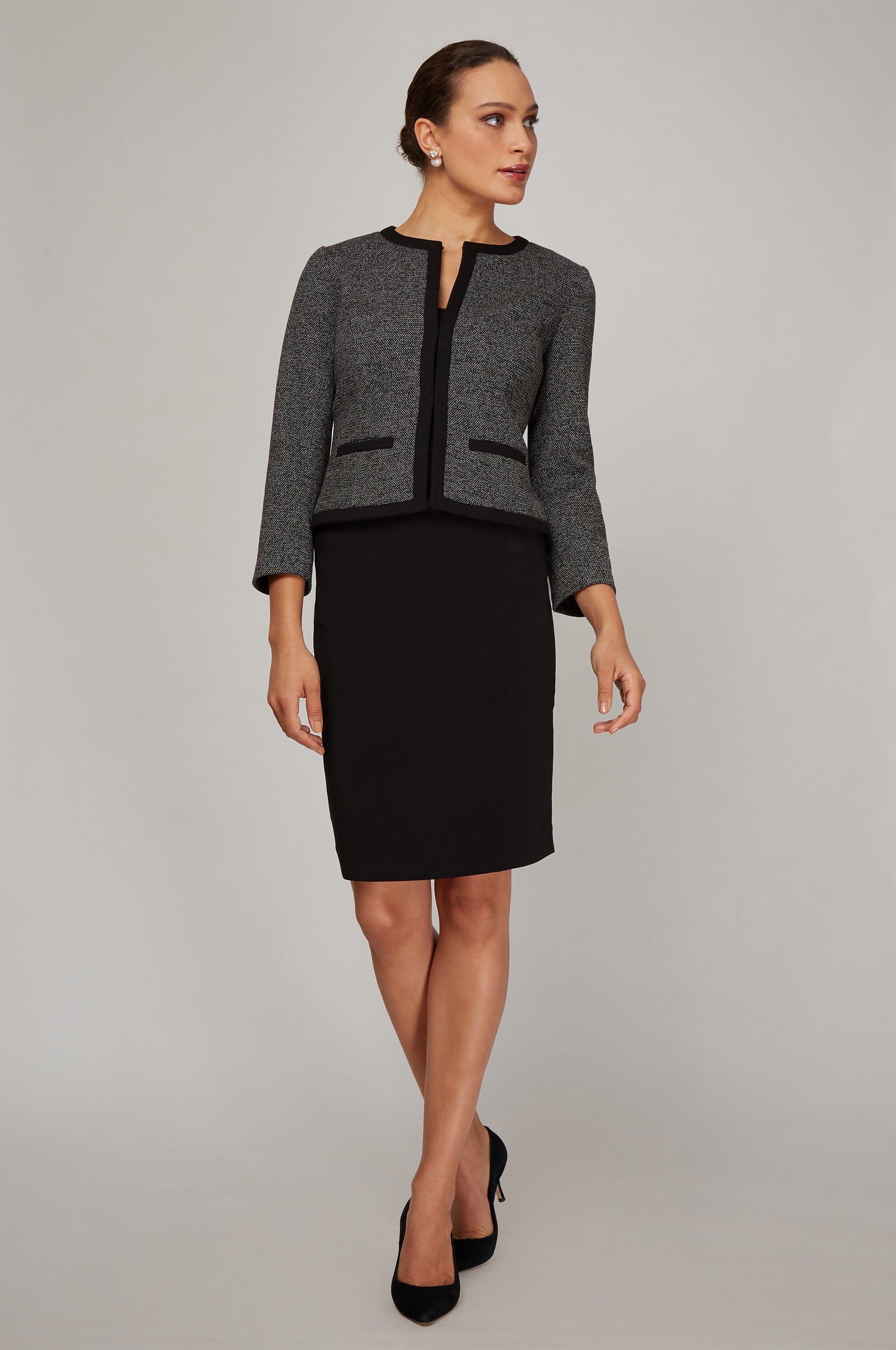 Women' Business Michelle Jacket - Black and White Knit NORA GARDNER | OFFICIAL STORE for work and office