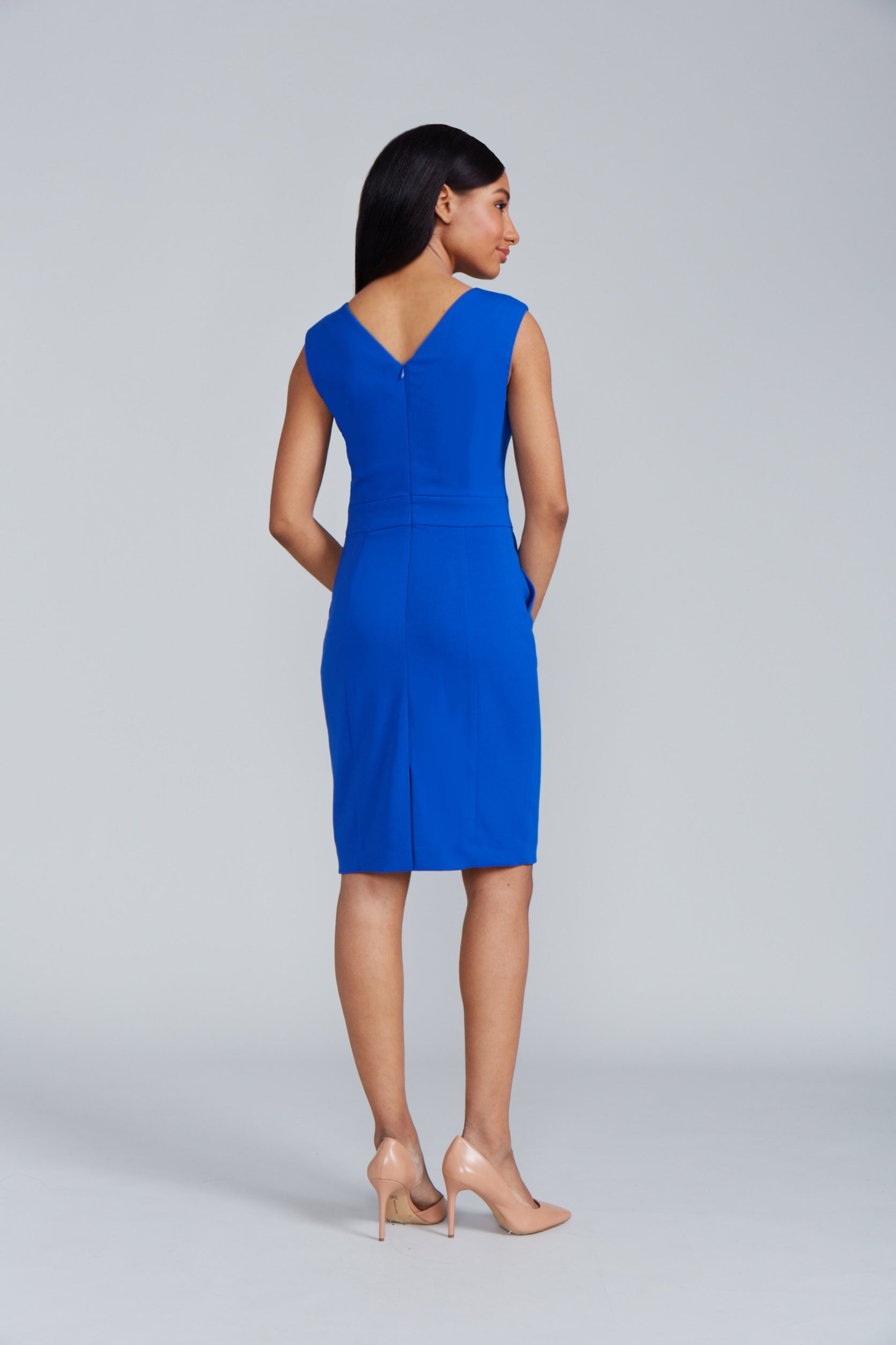 Alyssa Dress V Back - Royal Blue For Business Women