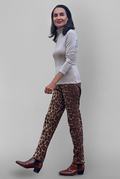 Women' Business Ultrasuede Stretch Pant - Animal Print NORA GARDNER | OFFICIAL STORE for work and office