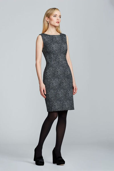 Women's Olympia Dress in Black and White Tweed | Nora Gardner Front
