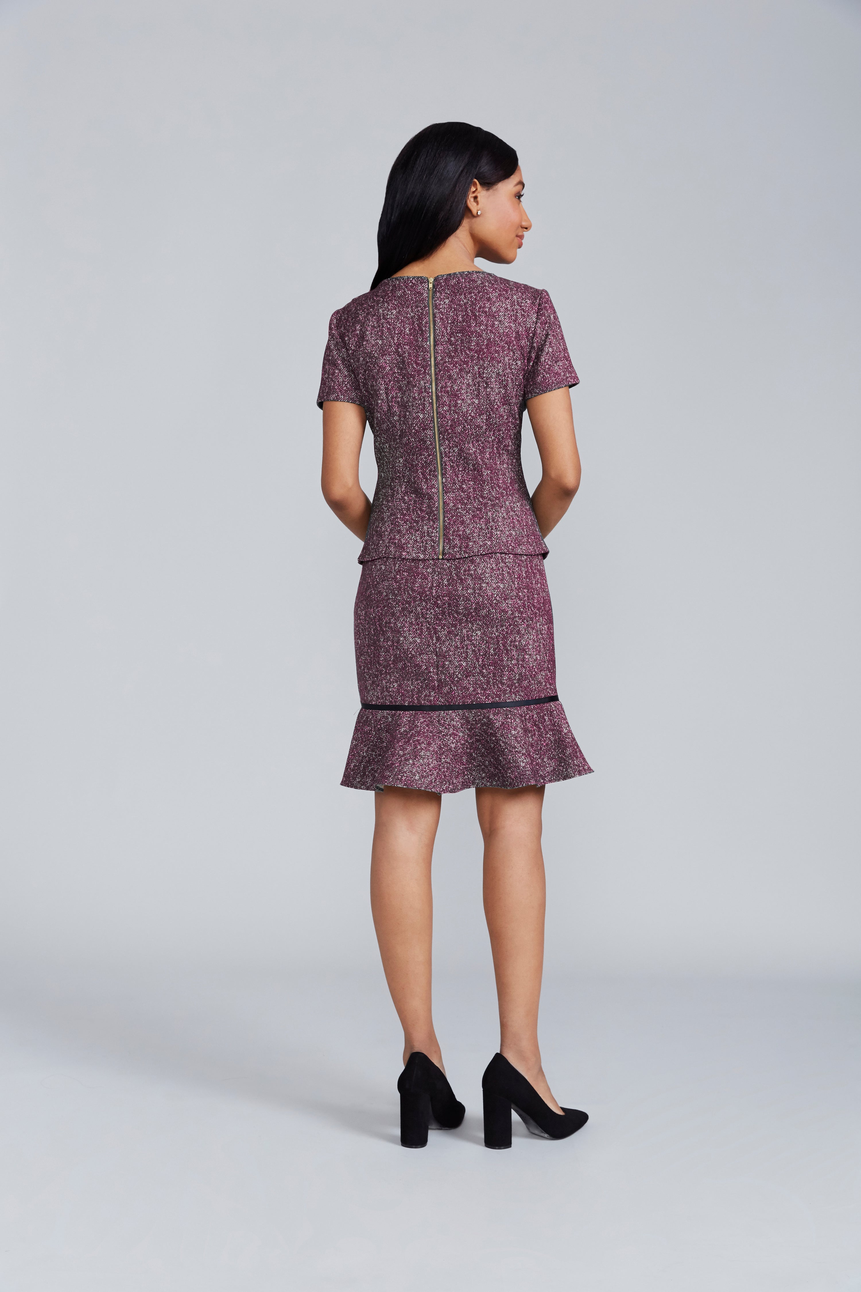 Women' Business Gracie Skirt - Merlot Tweed NORA GARDNER | OFFICIAL STORE for work and office