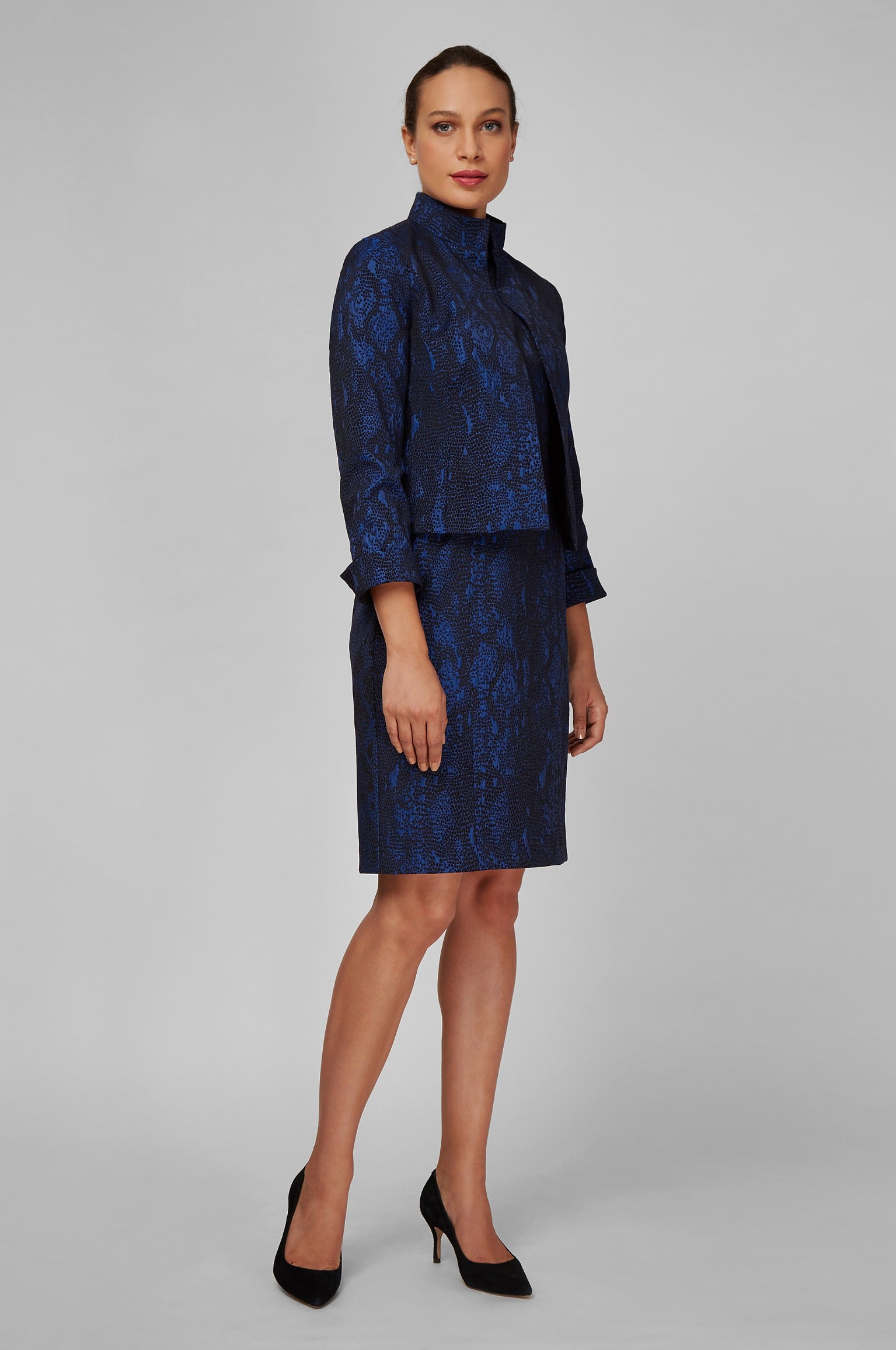 Women' Business Luna Dress - Blue Viper Jacquard NORA GARDNER | OFFICIAL STORE for work and office